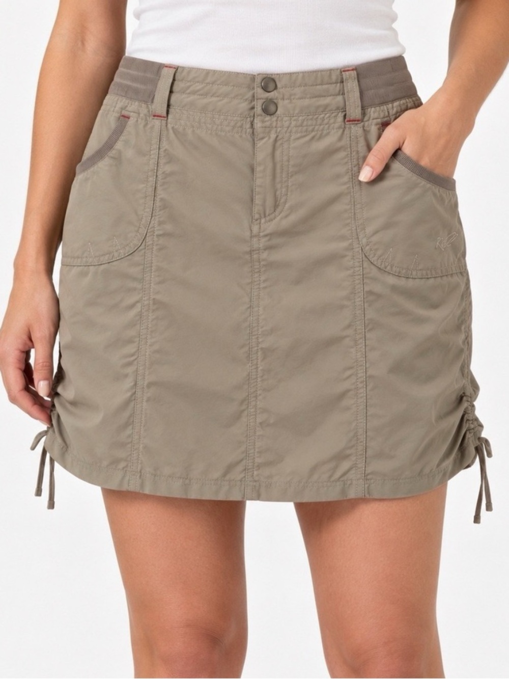 Kuhl Beige Durango Side Cinch Hem Skort Women's Sz 14 Outdoor Hiking Gorp